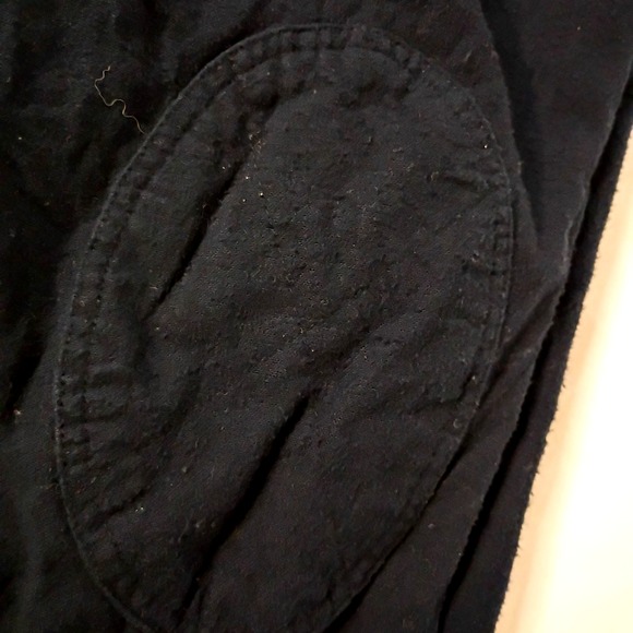 J. Crew Shirt Mens XL Blue Chamois Work Shirt Double Flap Pockets Elbow Patches - Picture 5 of 9